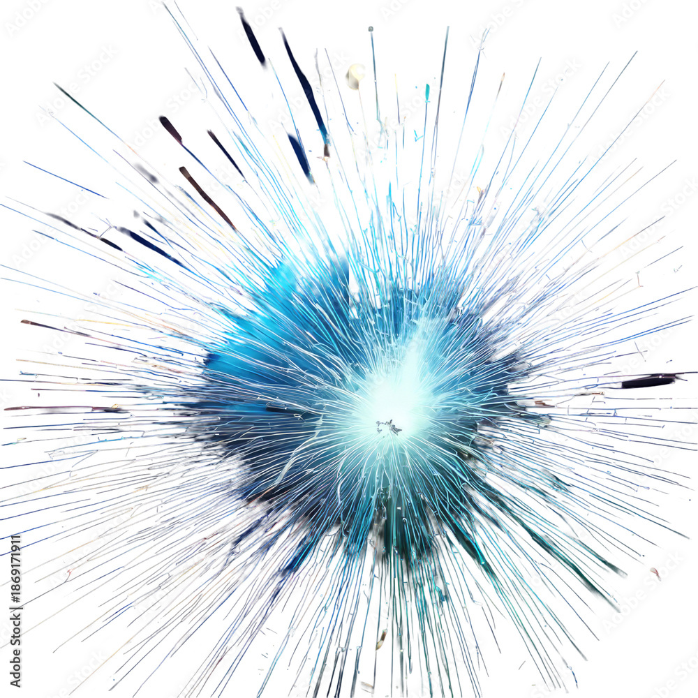 Obraz premium Abstract burst of cyan energy emanating from center