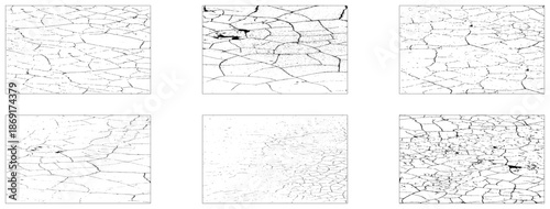 Subtle grunge dust and cracks vector urban textures. Distressed overlay texture set. Grunge backgrounds. Abstract textured effects