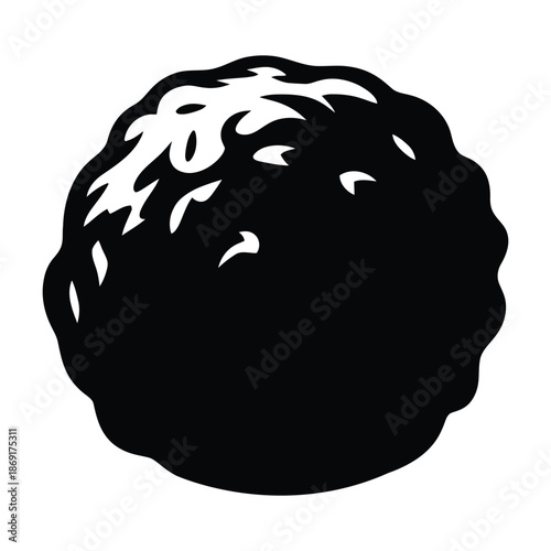 Falafel ball Vector, Silhouette, Illustration