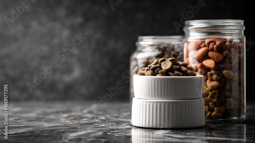 Pet food bowls variety