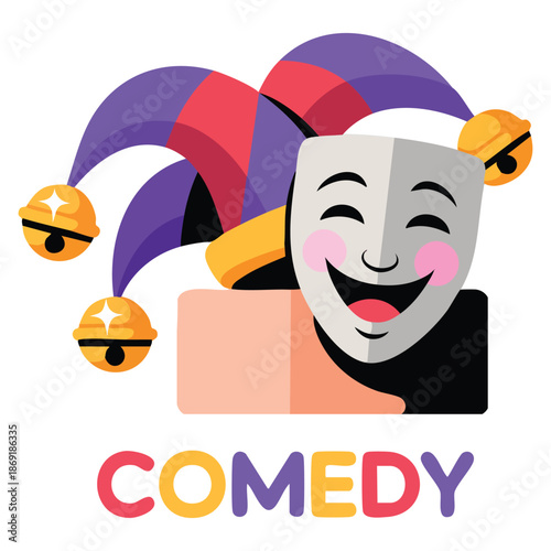 Vector illustration of comedy cinema theatre cinematography movie production perfect for entertainment film poster video content or creative movie designs