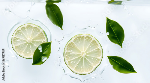 Refreshing Lime Citrus Splash with Fresh Green Background