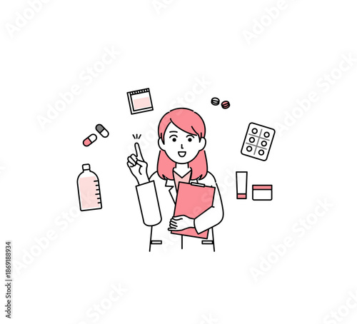 女性医師アバターイラスト