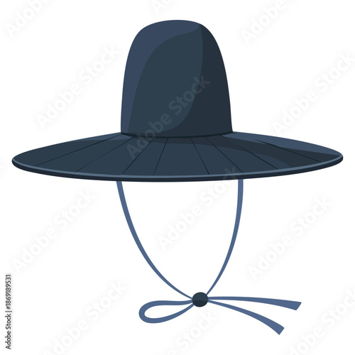 Vector illustration of Korean traditional hat ideal for cultural design heritage festival celebration educational projects or traditional fashion themed artwork