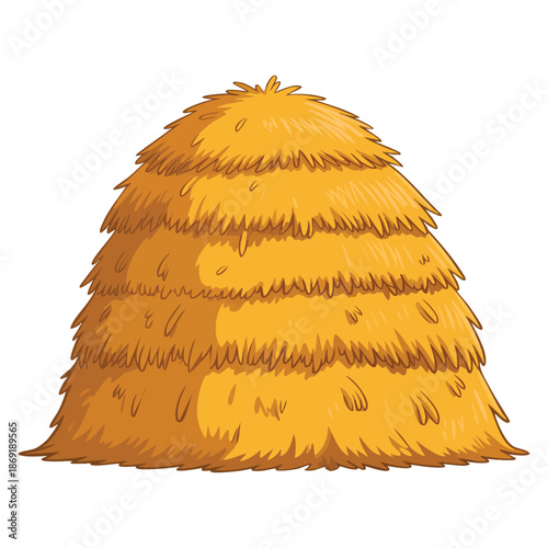 Vector illustration of large stack of hay ideal for rural farm themes natural agricultural decoration rustic landscape or countryside creative artwork