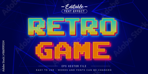 Retro game pixel editable text effect.