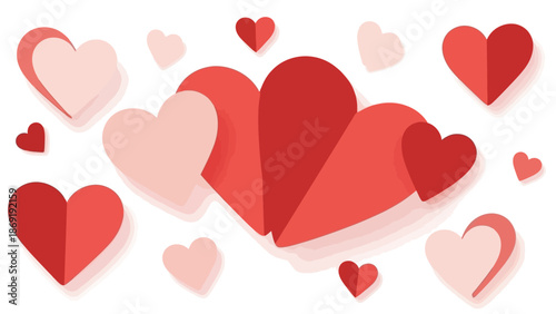 Red and Pink Hearts Pattern - Valentine's Day Love Symbol Background
