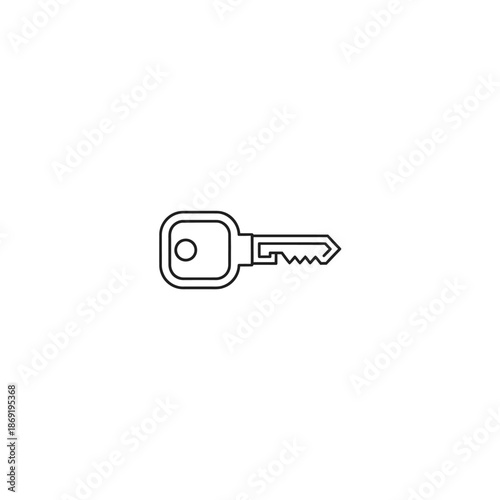 Close-Up of a Silver Key on a Plain White Background for Security and Access Concepts
