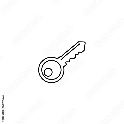 Close-up of a Silver Key on a Plain White Background for Security and Access Concepts