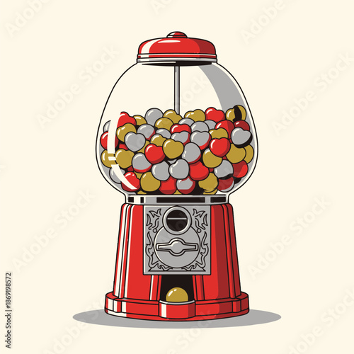 Vintage Style Gumball Machine Illustration