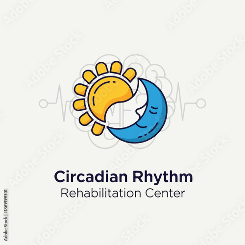Circadian Rhythm Logo with Sun and Moon.