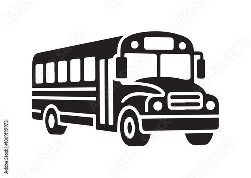 School bus icon, School bus solid Vector