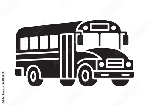 School bus icon, School bus solid Vector