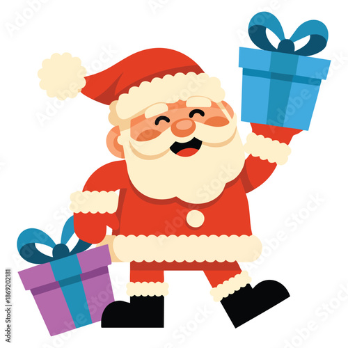 Vector illustration of Santa Claus perfect for Christmas holiday greeting card banner poster or festive decoration themed design and seasonal artwork