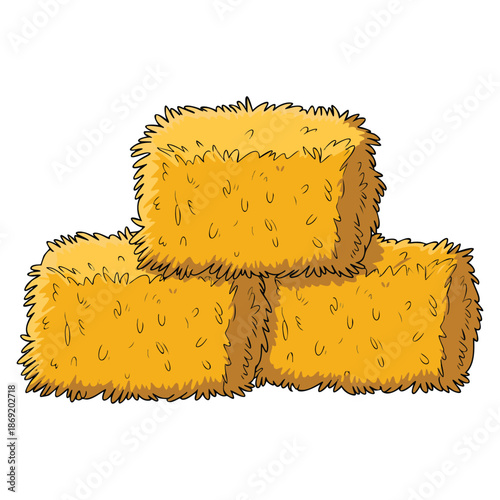 Vector illustration of stack of hay on white background perfect for farming themes rustic decoration agricultural concepts or natural countryside artwork