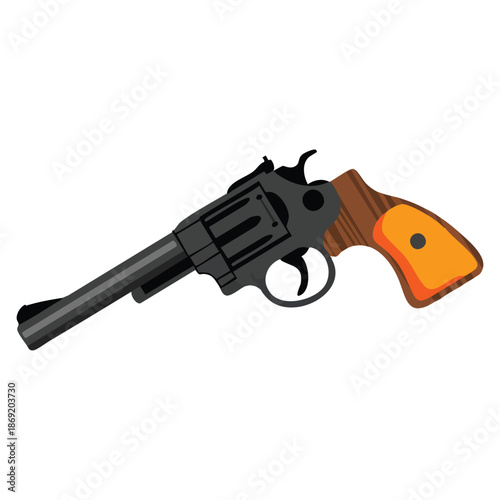 Vector illustration of vintage small revolver gun ideal for retro firearm design historical weapon themed artwork or collectible gun illustrations