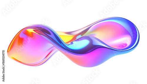 Abstract Colorful Fluid Wave Design with Gradient and Smooth Transitions on Transparent Background