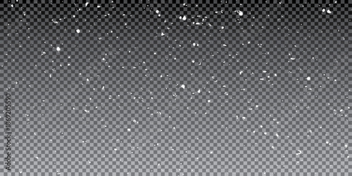 Vector heavy snowfall with snowbanks field. Snow landscape decoration, frozen hills isolated on png background. Snow flakes, snow and blizzard falling 