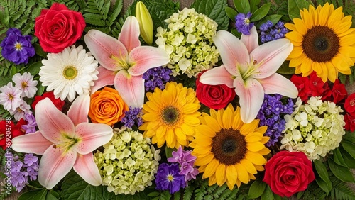 Wallpaper Mural A vibrant bouquet of colorful flowers in full bloom Torontodigital.ca