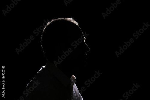 Wallpaper Mural Portrait of an Iranian man whose face is not visible with a black background Torontodigital.ca