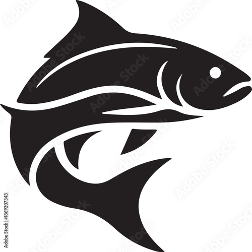 fish silhouette isolated on white