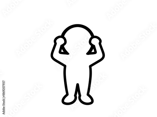 Stick Figure Holding Head in Stress or Confusion Pose
