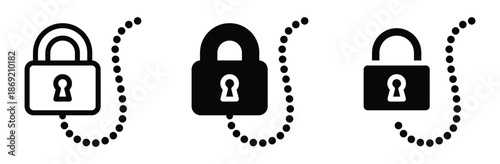 Secure lock icons for protection and safety online,Lock icon set. Padlock and closed. Locked and icon. Security symbol. Vector illustration.