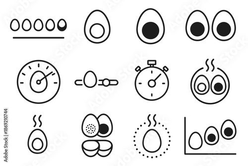 Graphic vector icon soft egg softness boiled duration slider solid dial