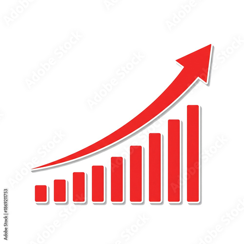 Free Download Increasing business growth chart with rising red arrow - GFXLoad
