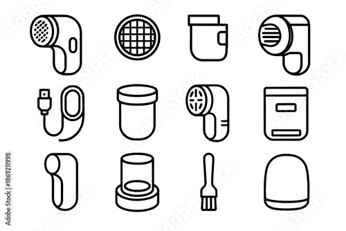 Switch blade trimmer grip icon tab vector portable tray latching brush fuzz