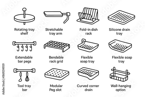 Bar grid racks extendable option curved icon rack silicone kitchen flexible drain