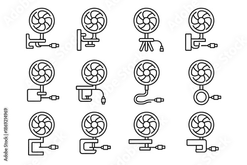 Pad vector curve frame plate flexible hook base table icon usb fan