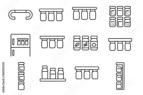 Magnet vector aligned strip compact storage magnetic arrangement bar icon spice rack