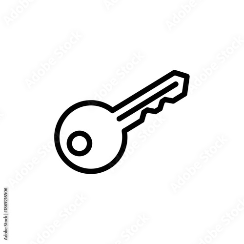 Close-up of Metal Key Isolated on White Background for Lock and Security Concepts