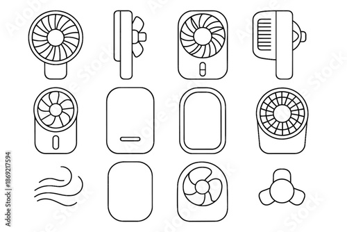 Toggle compact vector mini swirl shape fan pod speed cage grille icon