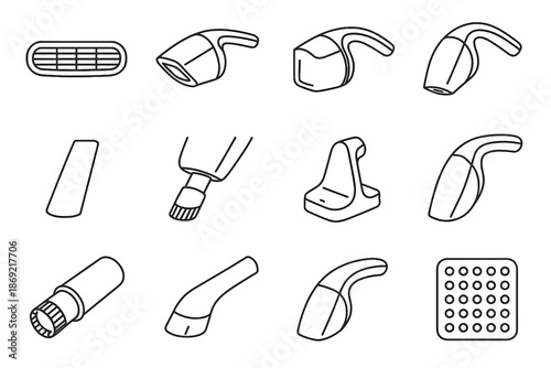 Airflow connector hoover seam vector edge handle icon lint removable duct handheld