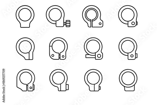 Rim loop line clamp plug vector brace screw pressure handlebar icon adjustable