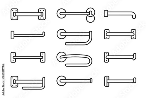 Bracket icon tissue seam arc end ring vector edge curve contour holder