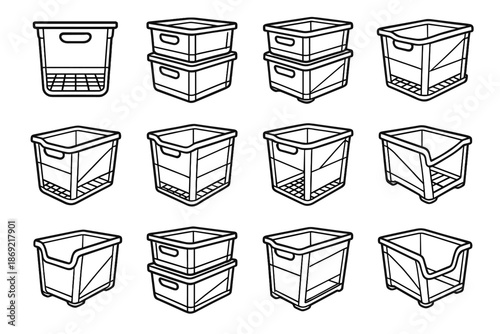 Panel beams rim mesh icon vector bin support corner household structural bottom