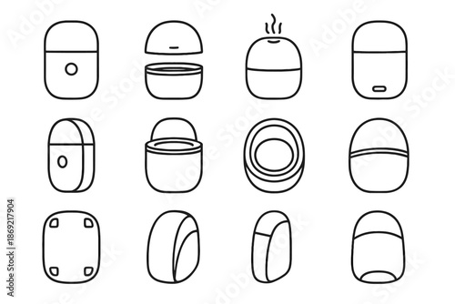 Notch icon outline diffuser dome vector internal slab mist arc sidewall portable