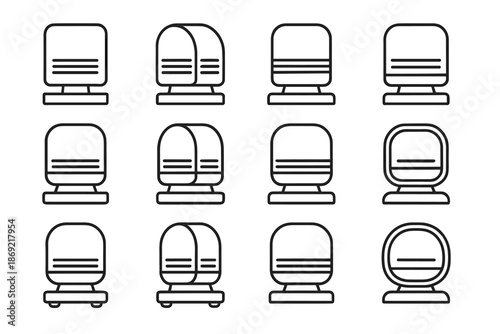Shade arc band curved sensor desk lift indicator vents bump vector icon