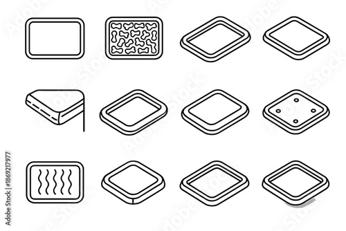 Edge rim vector shading behavior pet icon shadow pads highlight flat arc