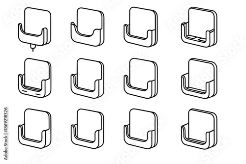 Shading boundary vector area cable slot icon holder tilt highlight phone icons