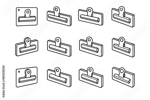 Icon clip crest bar shading slope mount magnetic rack vector patch arc