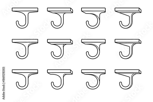 Shelf traction under icon cup outline shading band corner vector tilt surface