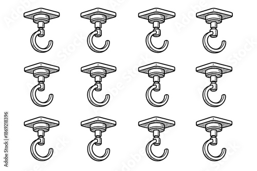 Tilt nub structural shading underside highlight hook icon mug modern vector contour