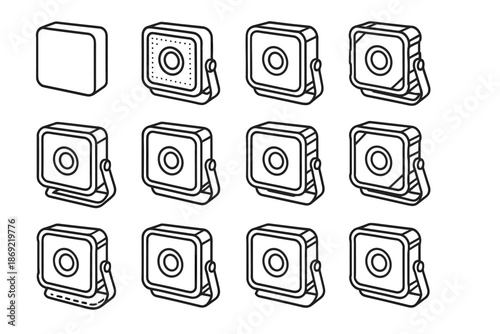 Led light rib icon vector base structural boundary portable slab crest surface