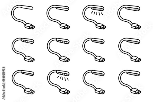 Lamp surface crest corner curve underside icon connector icons usb shading outline