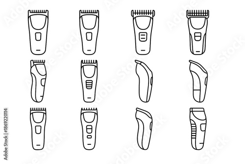 Trimmer arc curve shading grip icon rear vector icons contour tilt stripe