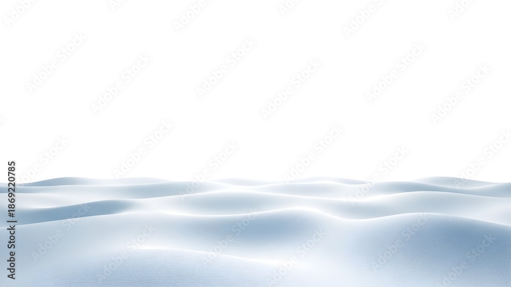 Fototapeta premium Serene snowy landscape with gentle hills and soft white light